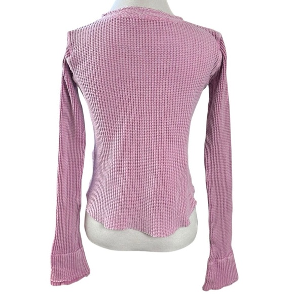Free People FP One Colt Thermal in Bubble Tea Lavender Henley Plunge Grunge XS - Picture 7 of 17